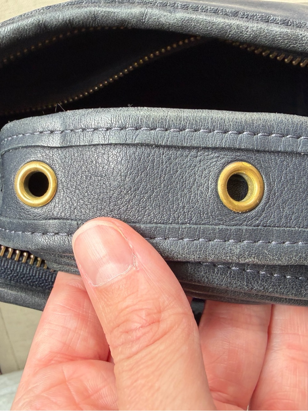 Vintage Coach Legacy Zip Bag 9966 - Navy - Picture 6 of 8